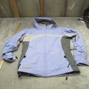 Columbia Convert Jacket Women Medium Purple Fleece Lined Insulated Ski Wind Rain